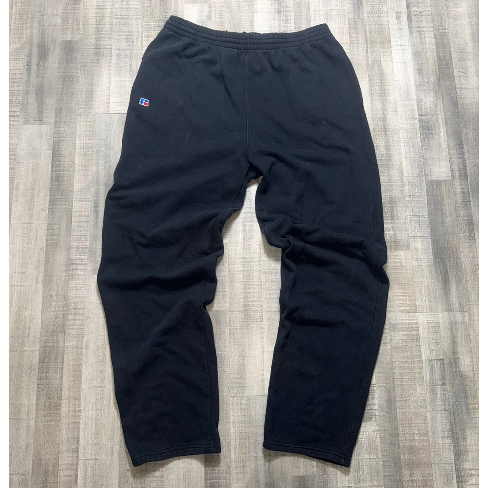 Russell Athletic Pants Men 3xL Black Fleece Sweatpants Drawstring Lounge Jogge